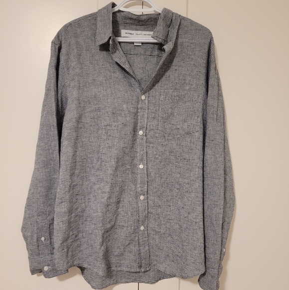 Old Navy Men's Linen Button Down Reg. Fit size L. - Picture 1 of 4